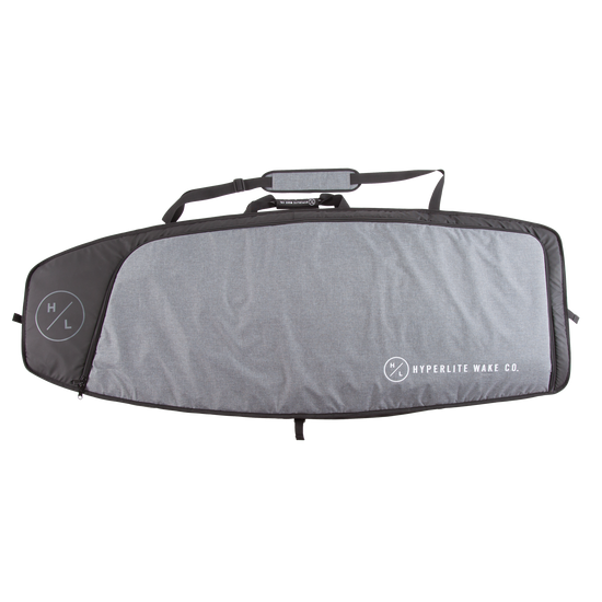 Gray/black Wakesurf Travel Bag with shoulder strap and Hyperlite Wake Co. logo.