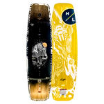 Two Guara wakeboards with eco-friendly black and yellow graphic designs.